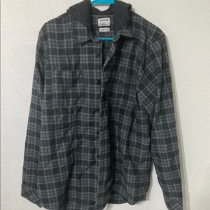 HurleyxVolcom hooded longsleeve flannel